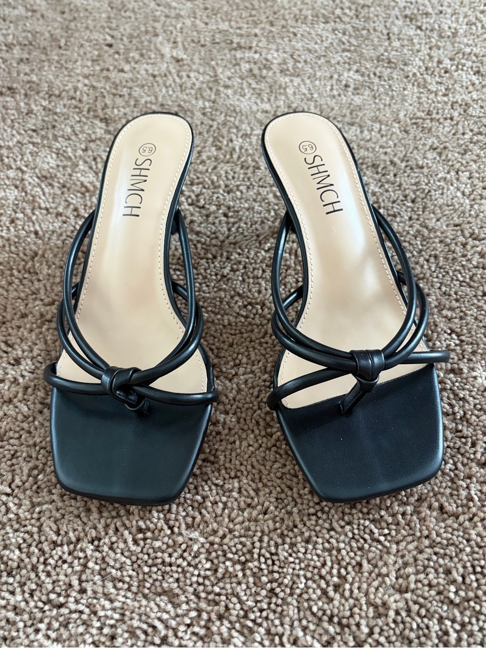 Open toe kitten heels